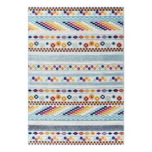 Modway Reflect 63x90.5&quot Cadhla Geometric Lattice Area Rug in Multi-Color