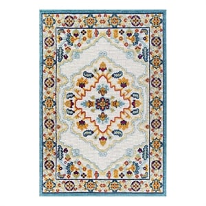 Modway Reflect 63x90.5&quot Ansel Floral Medallion Area Rug in Multi-Color