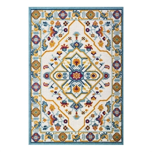 Modway Reflect 63x90.5&quot Freesia Floral Medallion Area Rug in Multi-Color