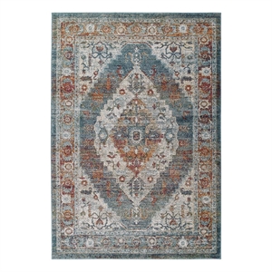 Modway Tribute 94.5x122&quot Camellia Floral Medallion Rug in Multi-Color