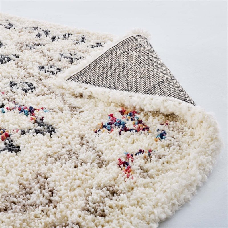 Modway Skadi Polypropylene Rainbow Diamond Shag Area Rug in Multi-Color