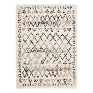 Modway Skadi Polypropylene Rainbow Diamond Shag Area Rug in Multi-Color
