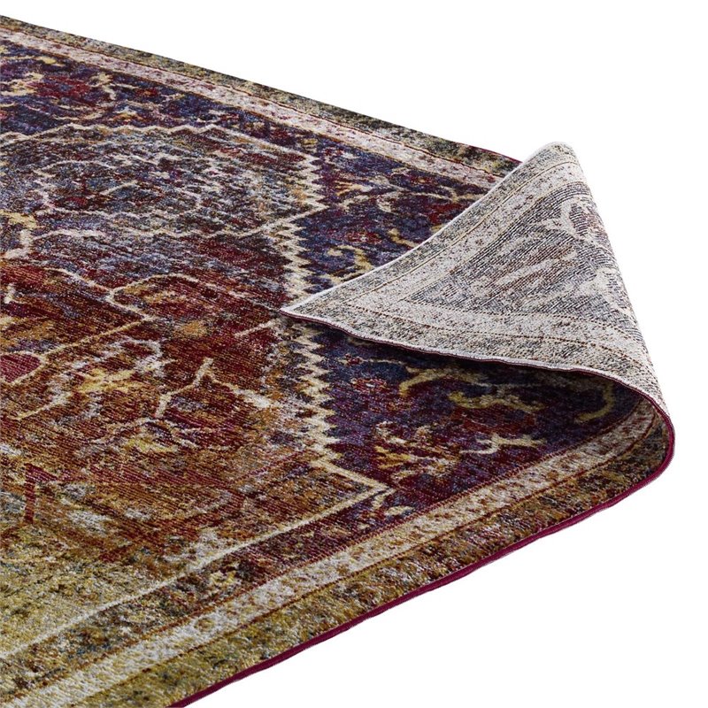 Modway Success Kaede Vintage Floral Medallion Area Rug in Multi-Color