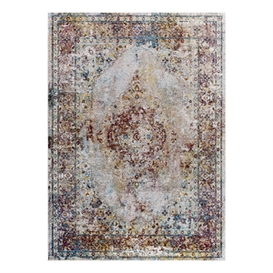 Modway Success 63x90.5&quot Merritt Floral Medallion Area Rug in Multi-Color