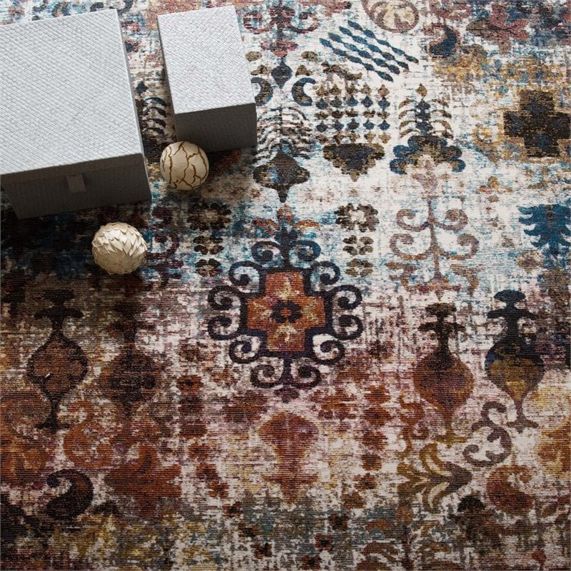 Modway Success Tahira Vintage Floral Moroccan Trellis Area Rug in Multi-Color