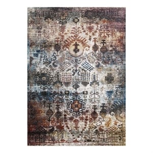 Modway Success Tahira Vintage Floral Moroccan Trellis Area Rug in Multi-Color