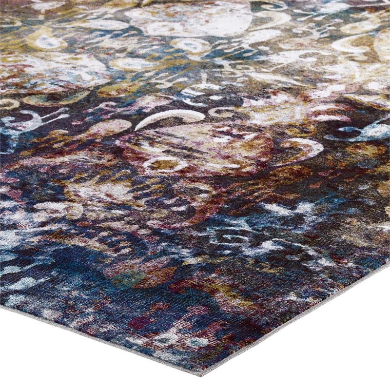 Modway Success Jayla Vintage Floral Moroccan Trellis Area Rug in Multi-Color