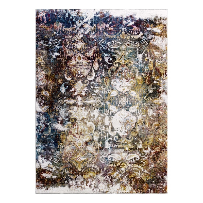 Modway Success Jayla Vintage Floral Moroccan Trellis Area Rug in Multi-Color