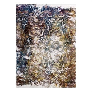 Modway Success 94.5x122&quot Jayla Floral Moroccan Trellis Area Rug in Multi-Color