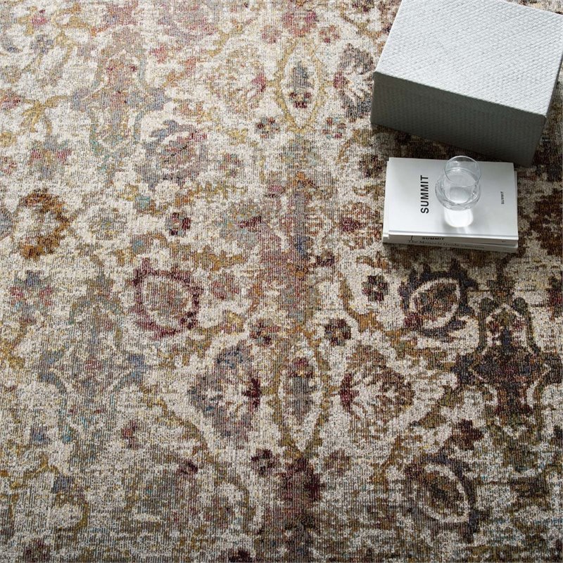 Modway Success Kaede Vintage Floral Moroccan Trellis Area Rug in Multi-Color