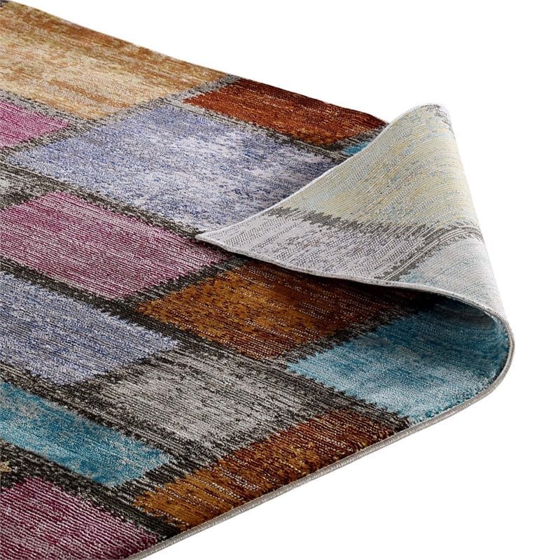 Modway Success Nyssa Abstract Geometric Mosaic Area Rug in Multicolored