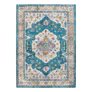 Modway Success 94.5x122&quot Anisah Floral Medallion Rug in Multi-Color