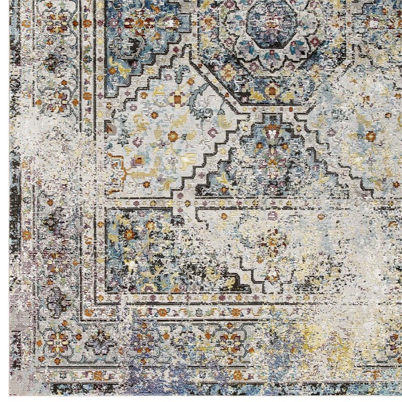 Modway Success Jacinda Floral Medallion Area Rug in Multi-Color