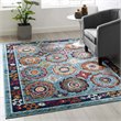 Modway Entourage Odile Floral Moroccan Trellis Area Rug - Blue/Red/Orange/Yellow