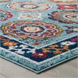 Modway Entourage Odile Floral Moroccan Trellis Area Rug - Blue/Red/Orange/Yellow