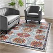 Modway Entourage Kensie Floral Moroccan Trellis Area Rug - Ivory/Blue/Red/Orange