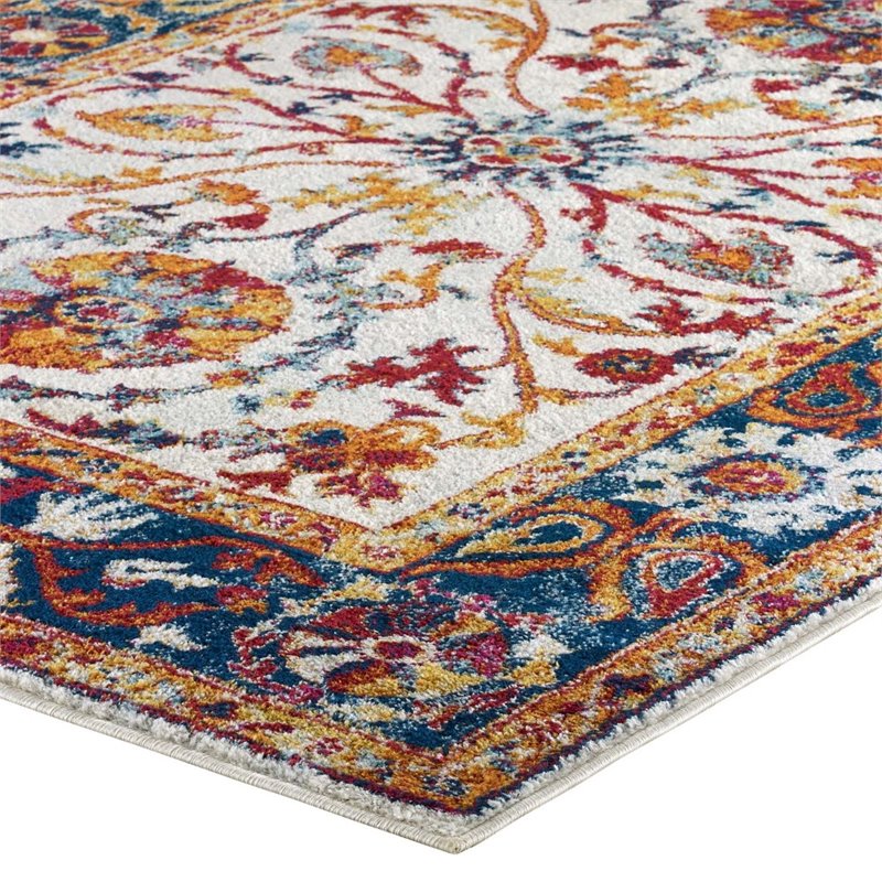 modway entourage samira vintage floral medallion area rug in multi-color