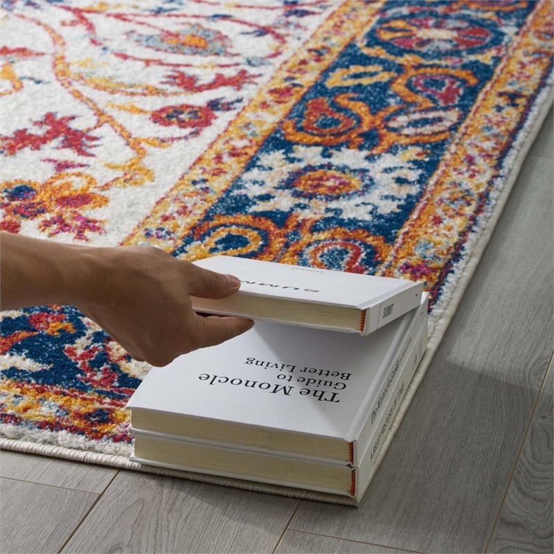 modway entourage samira vintage floral medallion area rug in multi-color