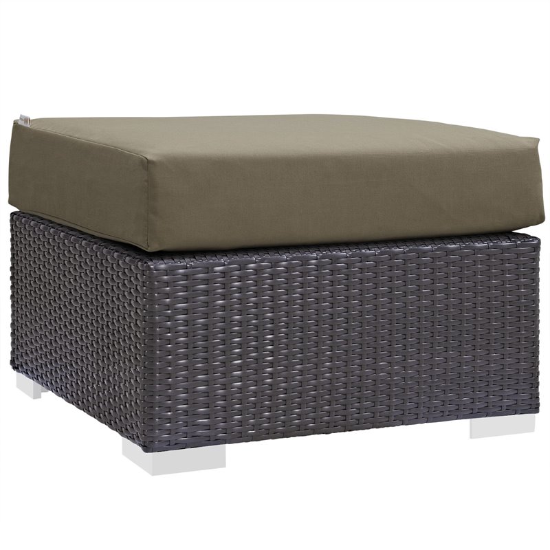 Modway Convene 3-Piece Rattan Aluminum Patio Sofa Set in Espresso/Mocha