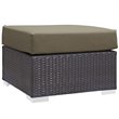 Modway Convene 3-Piece Rattan Aluminum Patio Sofa Set in Espresso/Mocha