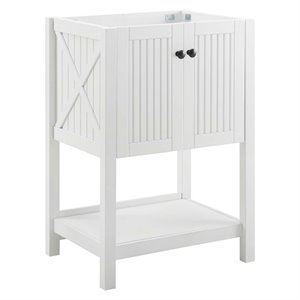 Modway Steam Soft-Close Doors Modern Wood Bathroom Vanity Cabinet in White