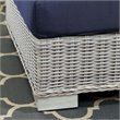 Modway Conway Modern Rattan & Fabric Outdoor Corner Chair in Light Gray/Navy