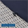 Modway Conway Modern Rattan & Fabric Outdoor Corner Chair in Light Gray/Navy