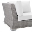 Modway Conway Modern Rattan & Fabric Outdoor Corner Chair in Light Gray/White