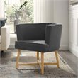 Modway Anders Polyester Fabric and Ash Wood Accent Chair in Gray