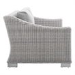 Modway Conway Modern Rattan & Fabric Outdoor Loveseat in Light Gray