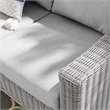 Modway Conway Modern Rattan & Fabric Outdoor Sofa in Light Gray