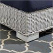 Modway Conway Modern Rattan & Fabric Outdoor Left-Arm Chair in Light Gray/Navy