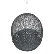 Modway Hide Fabric Outdoor Patio Swing Chair without Stand in Gray