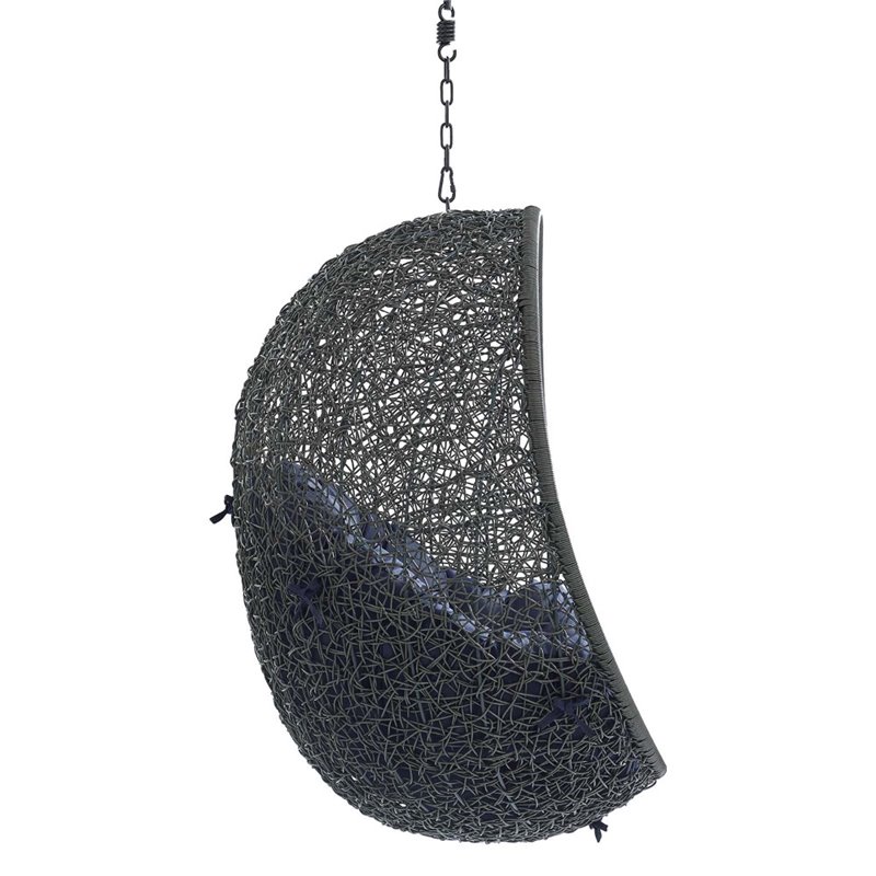 Modway Hide Fabric Outdoor Patio Swing Chair without Stand in Gray/Navy