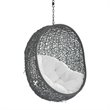 Modway Hide Fabric Outdoor Patio Swing Chair without Stand in Gray/White