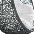 Modway Hide Fabric Outdoor Patio Swing Chair without Stand in Gray/White