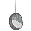 Modway Hide Fabric Outdoor Patio Swing Chair without Stand in Gray/White