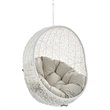 Modway Hide Fabric Outdoor Patio Swing Chair without Stand in White/Beige
