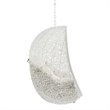 Modway Hide Fabric Outdoor Patio Swing Chair without Stand in White/Beige