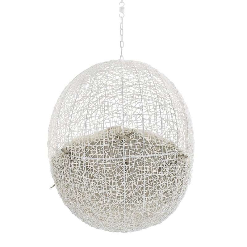 Modway Hide Fabric Outdoor Patio Swing Chair without Stand in White/Beige