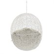 Modway Hide Fabric Outdoor Patio Swing Chair without Stand in White/Beige