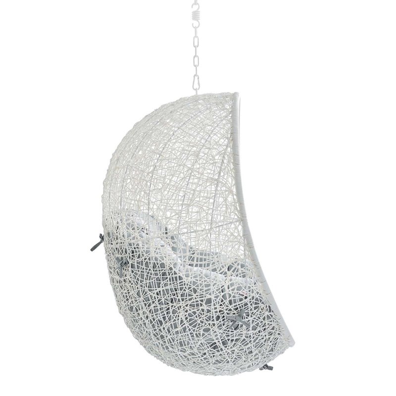 Modway Hide Fabric Outdoor Patio Swing Chair without Stand in White/Gray