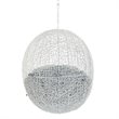 Modway Hide Fabric Outdoor Patio Swing Chair without Stand in White/Gray
