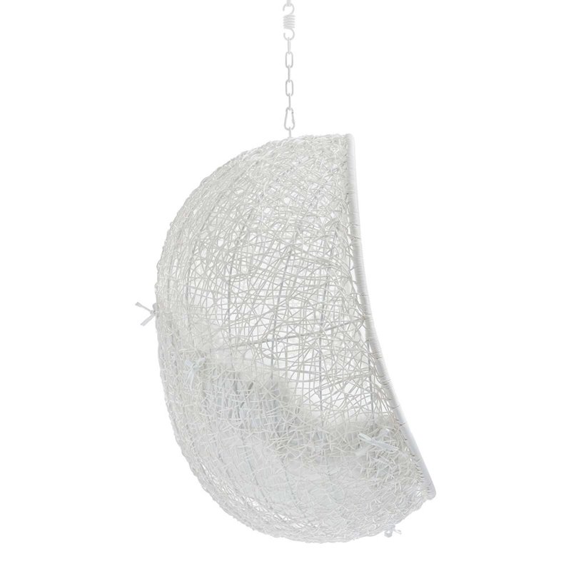 Modway Hide Fabric Outdoor Patio Swing Chair without Stand in White