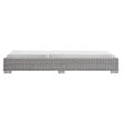 Modway Conway Modern Rattan & Fabric Patio Chaise Lounge in Light Gray/White