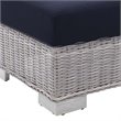 Modway Conway Modern Rattan & Fabric Outdoor Armless Chair in Light Gray/Navy