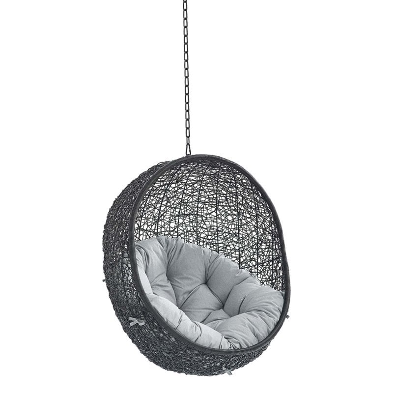 Modway Encase Swing Outdoor Patio Lounge Chair without Stand - Black/Gray