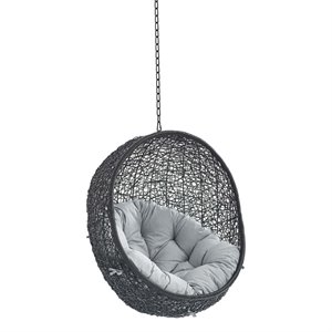 Modway Encase Swing Outdoor Patio Lounge Chair without Stand - Black/Gray
