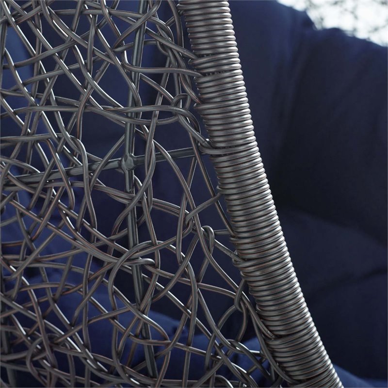 Modway Encase Swing Outdoor Patio Lounge Chair without Stand - Black/Navy