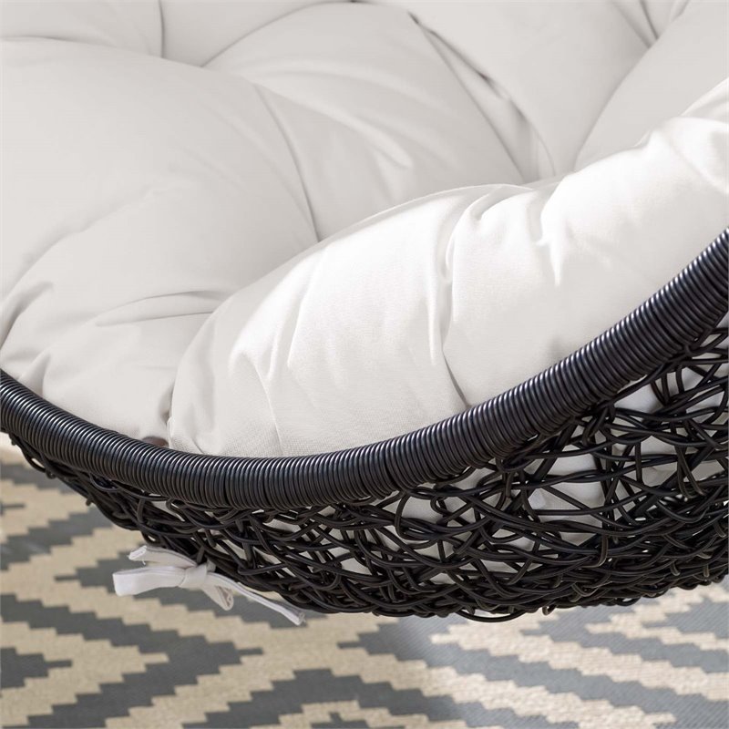 Modway Encase Swing Outdoor Patio Lounge Chair without Stand - Black/White